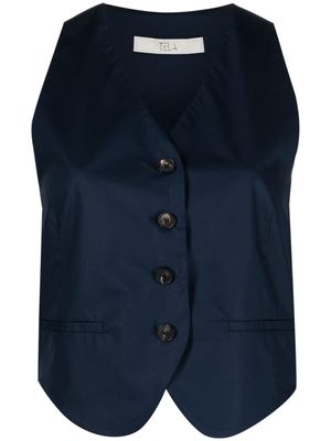 Tela plain cotton waistcoat - Blue