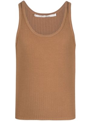 Tela ribbed-knit cotton tank top - Brown