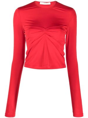 Tela ruched long-sleeve T-shirt - Red