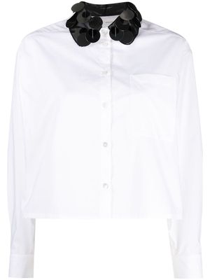 Tela sequin-detailing cotton shirt - White