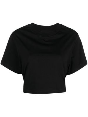 Tela short-sleeve cropped T-shirt - Black