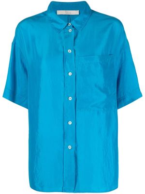 Tela short-sleeve silk shirt - Blue
