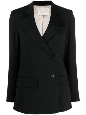 Tela single-breasted cotton-wool blazer - Black