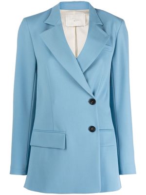 Tela single-breasted cotton-wool blazer - Blue