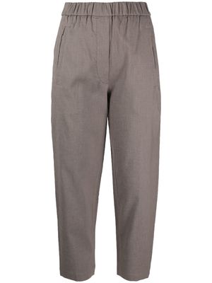 Tela tapered-leg cotton-blend trousers - Grey