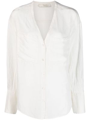 Tela V-neck silk shirt - White