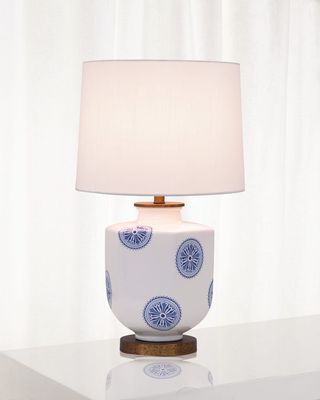 Temba Table Lamp, Blue/White