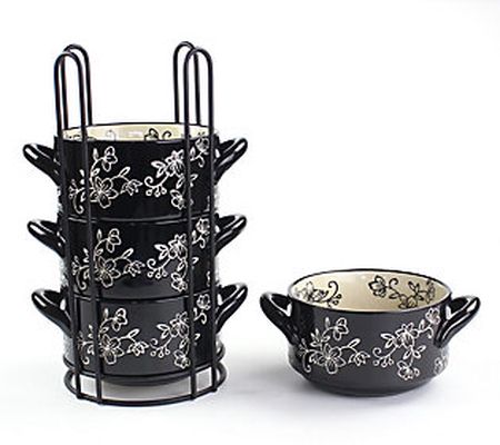 Temp-tations Floral Lace 4-pc Stack-a-Bowls with Wire Rack