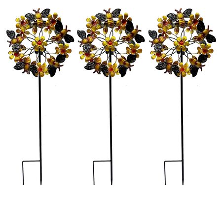 Temp-tations Outdoors Set of 3 Garden Critter Wind Spinners