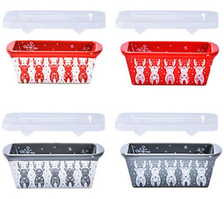 Temp-tations Set of 4 Mini Loaf Pans with Gift Boxes