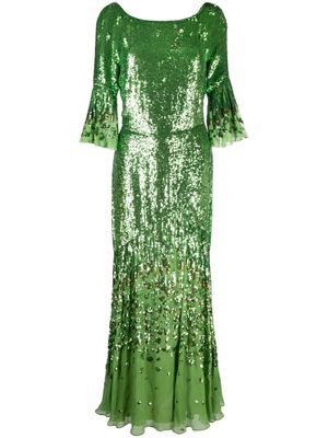 Temperley London Celestial sequinned maxi dress - Green