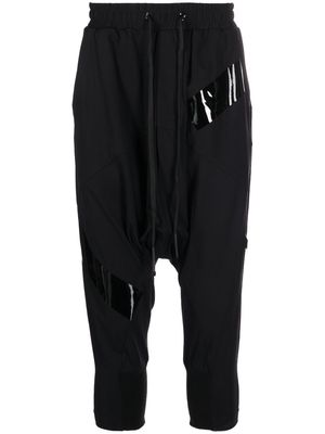 Templa drop-crotch cropped track pants - Black
