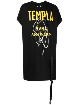Templa longline logo-print cotton T-shirt - Black