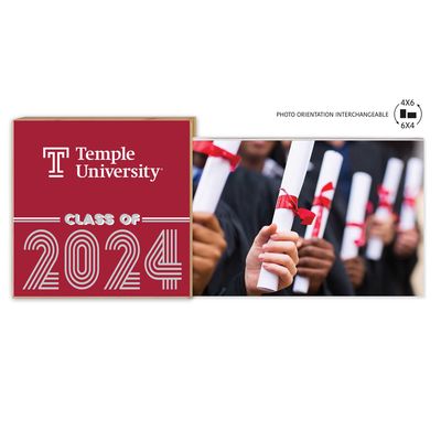 Temple Owls 5" x 10.5" 2024 Grad Floating Photo Frame