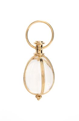 Temple St. Clair Classic Oval Rock Crystal Amulet in Yellow Gold/Crystal