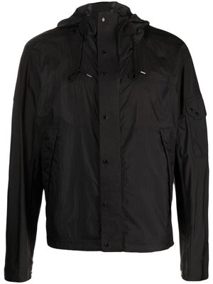 Ten C button-fastening drawstring hooded jacket - Black