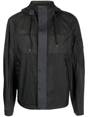 Ten C button-fastening drawstring hooded jacket - Grey