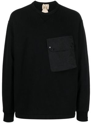 Ten C chest flap-pocket detail sweatshirt - Black