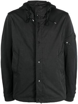 Ten C cotton plain hooded jacket - Black