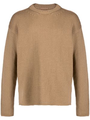 Ten C crew-neck chunky-knit jumper - Brown