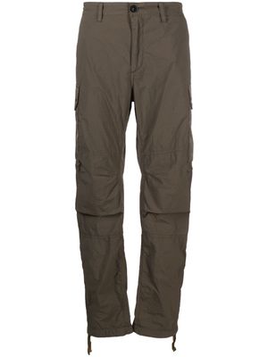 Ten C crinkled-finish cotton cargo trousers - Green