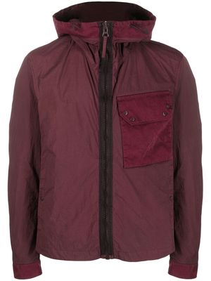 Ten C detachable hood-detail lightweight cotton jacket - Red
