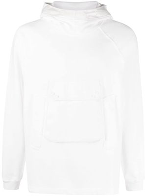 Ten C flap-pocket cotton hoodie - White