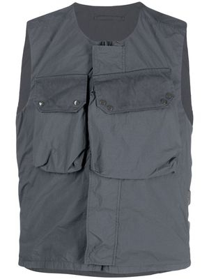 Ten C flap-pocket gilet - Grey
