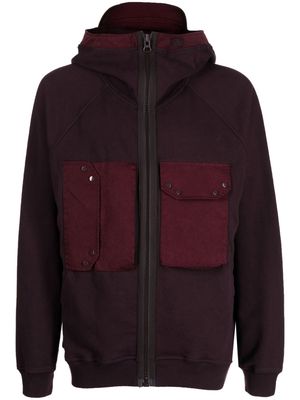 Ten C high-neck zip-up hoodie - Red