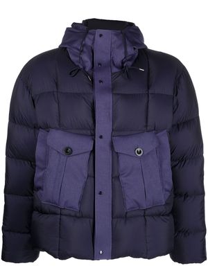Ten C hooded padded jacket - Blue