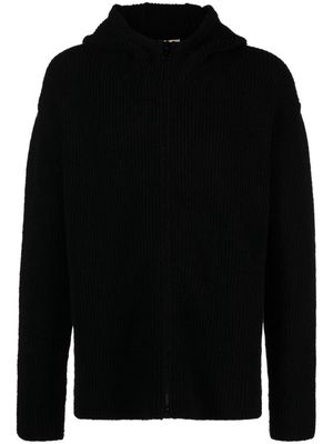 Ten C hooded ribbed-knit jumper - Black