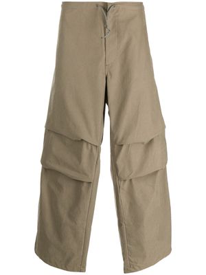 Ten C layered-design wide-leg trousers - Green