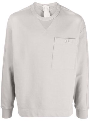 Ten C logo-patch cotton sweatshirt - Grey