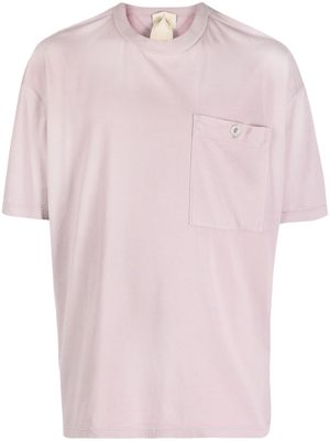 Ten C logo-patch crew-neck T-shirt - Pink