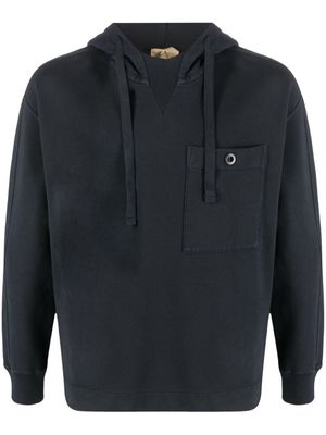 Ten C logo-patch drawstring cotton hoodie - Grey