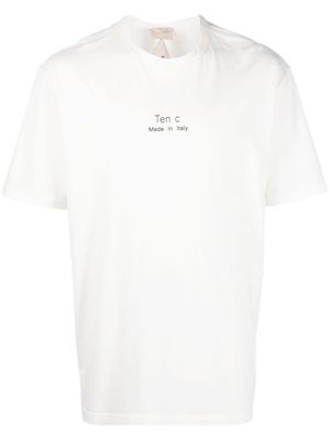 Ten C logo-print graphic-patch T-shirt - White