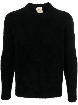 Ten C long-sleeved textured jumper - Black