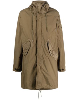 Ten C Mid Layer hooded parka - Green
