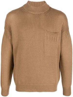 Ten C mock-neck knitted jumper - Neutrals