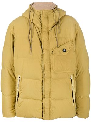 Ten C padded drawstring-hooded jacket - Green