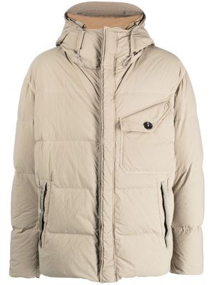 Ten C padded drawstring-hooded jacket - Neutrals