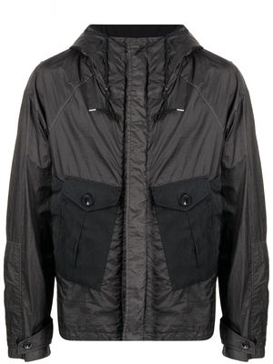 Ten C panelled lightweight hooded jacket - Black