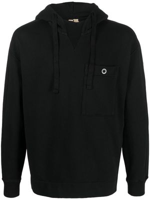 Ten C patch-pocket detail hoodie - Black