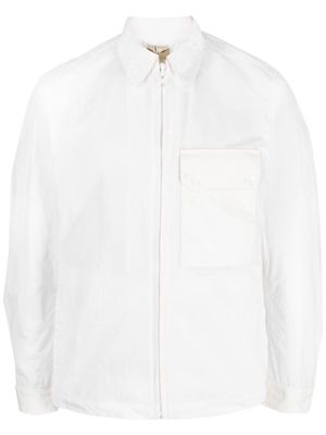 Ten C pocket zip-up shirt jacket - White