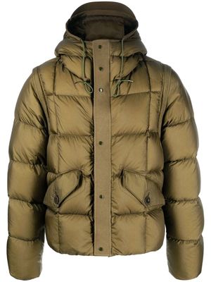 Ten C zip-up padded down jacket - Green