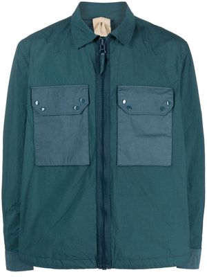 Ten C zip-up poplin shirt jacket - Green