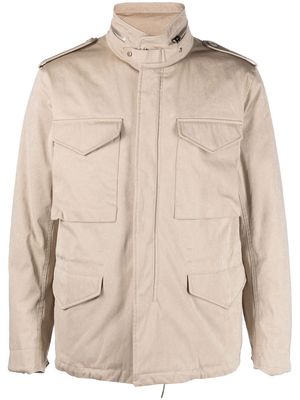 Ten C zipped-up cargo-pocket jacket - Neutrals