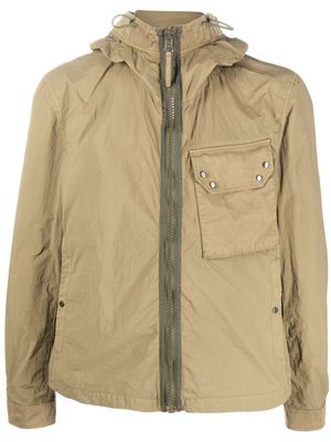 Ten C zipped-up chest-pocket jacket - Green