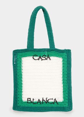 Tennis Logo Crochet Tote Bag