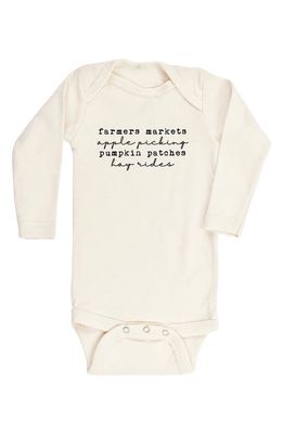 Tenth & Pine Farmers' Market Long Sleeve Organic Cotton Bodysuit in Natural